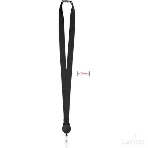 Lanyard met badgehouder Zip lanyard zwart