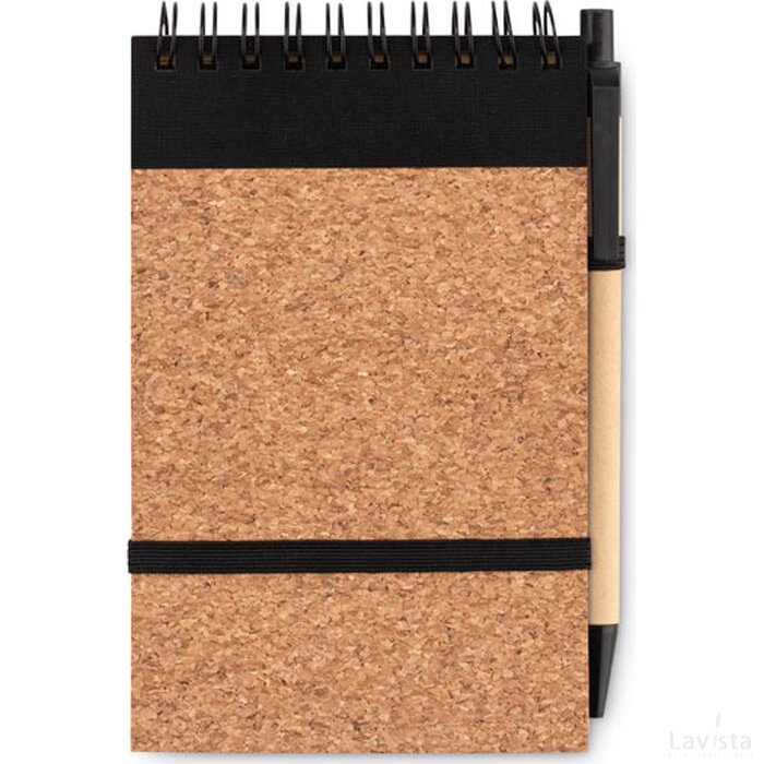A6 kurk notitieboek met pen Sonoracork zwart