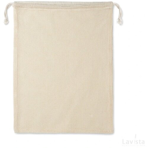 Katoen mesh voedselzak Veggie beige