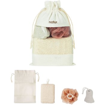 Badset in katoenen pouch Beige