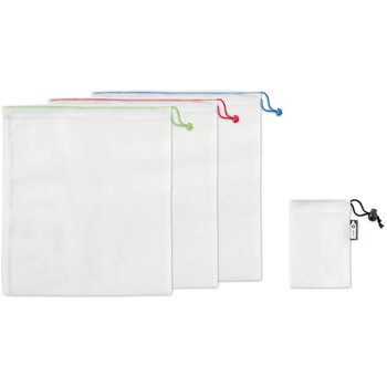 Set van 3 rpet fruitzakken Veggie set rpet wit