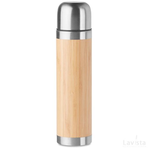 Dubbelwandige drinkfles 400ml Chan bamboo hout