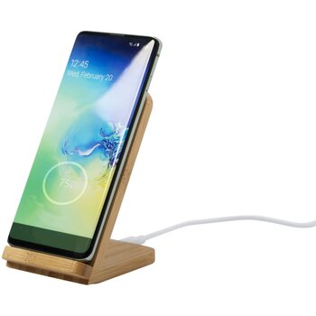 Telefoonhouder met draadloze oplader Naturel