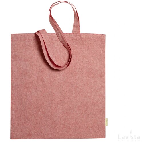 Graket Katoenen Boodschappentas Rood