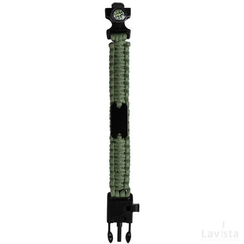Survival Armband Met Kompas Groen