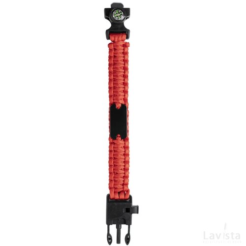 Survival Armband Met Kompas Rood
