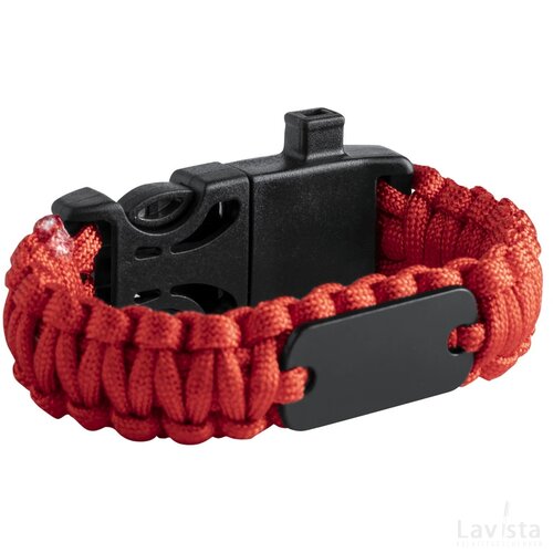 Survival Armband Met Kompas Rood