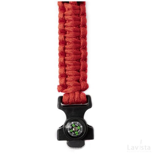 Survival Armband Met Kompas Rood