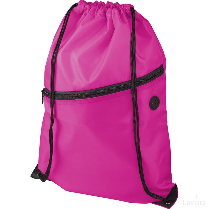 Oriole rugzak met trekkoordsluiting en rits Magenta