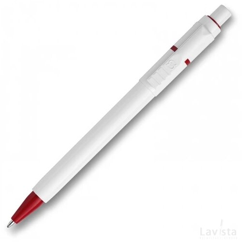 Balpen Baron hardcolour wit / rood