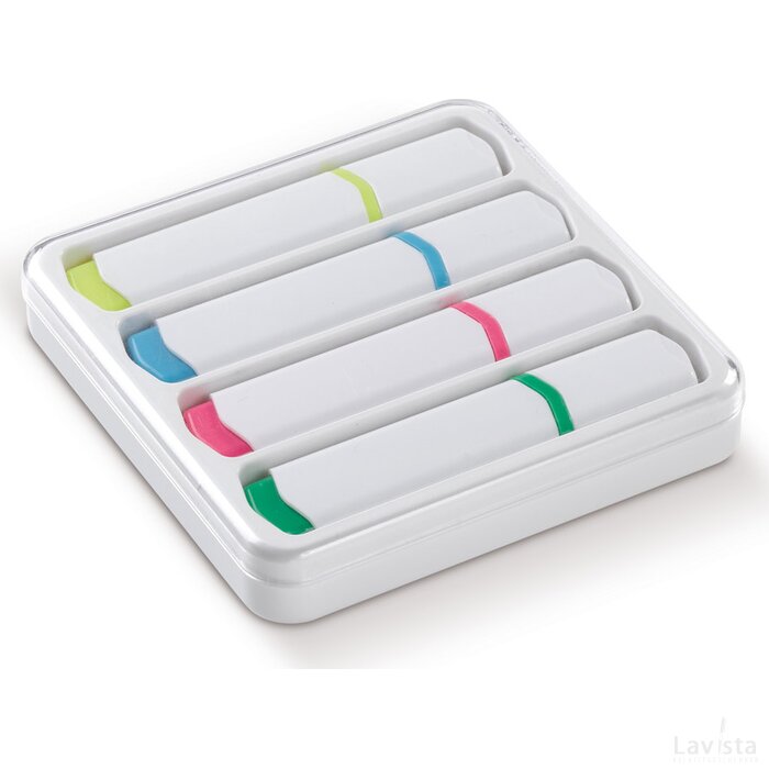 Tekstmarkers set van 4 wit