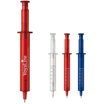 Balpen spuit transparant transparant rood
