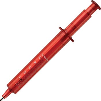 Balpen spuit transparant transparant rood
