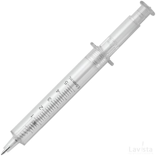 Balpen spuit transparant transparant wit