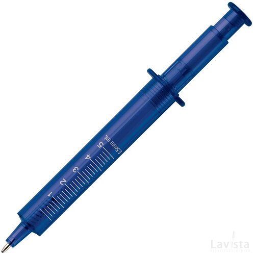 Balpen spuit transparant transparant blauw
