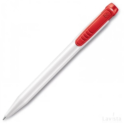 Balpen Pier hardcolour wit / rood