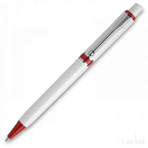 Balpen Raja hardcolour wit / rood