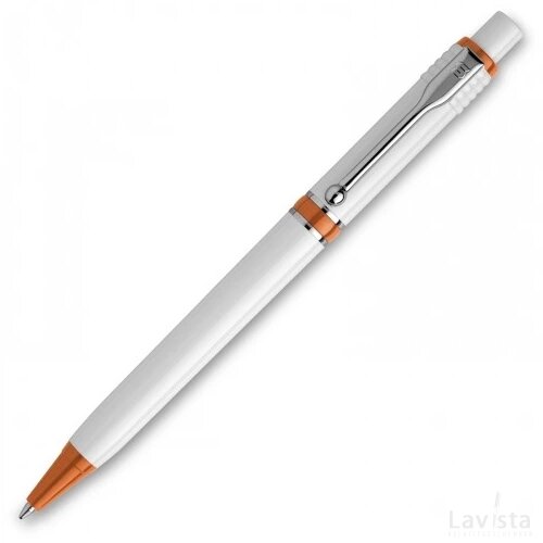 Balpen Raja hardcolour wit / oranje