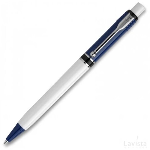 Balpen Raja Colour hardcolour donker blauw / wit