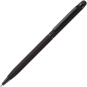 Balpen metaal stylus rubberised Zwart