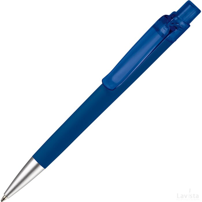 Balpen Triago rubberised donker blauw