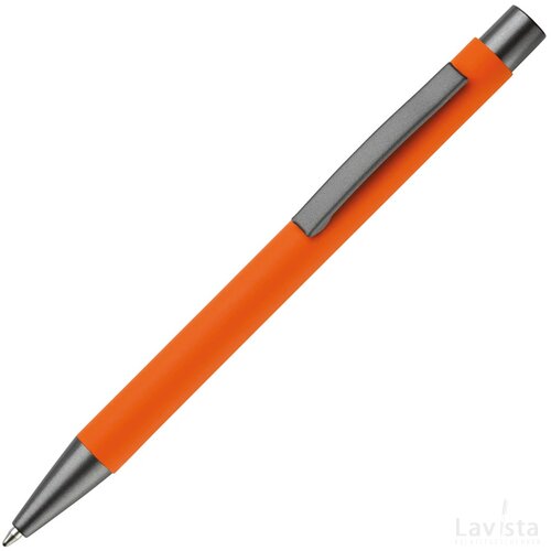 Balpen metaal New York rubberised oranje