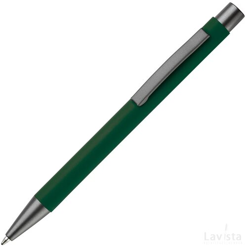 Balpen metaal New York rubberised donker groen