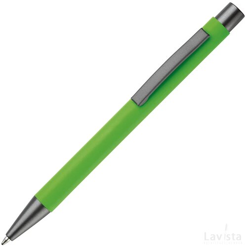 Balpen metaal New York rubberised licht groen