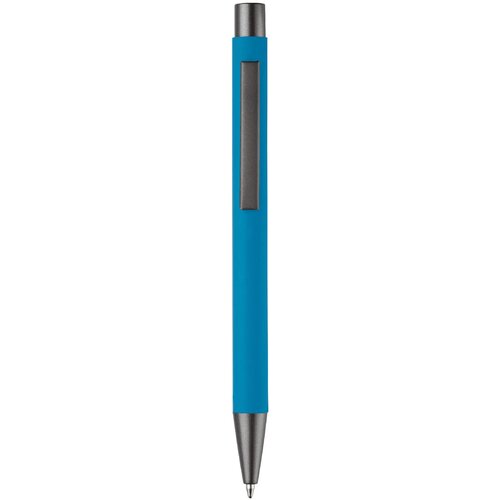Balpen metaal New York rubberised lichtblauw
