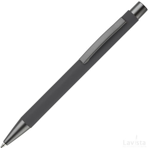 Balpen metaal New York rubberised grijs