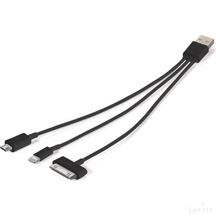 USB connector 3-in-1 zwart