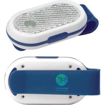 Fietslamp click-on blauw / wit