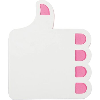 Zelfklevende memoblaadjes Thumbs-up wit / donker roze