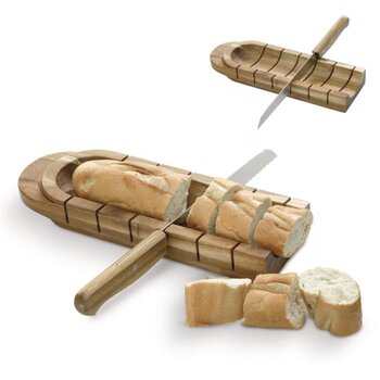 Stokbroodhouder met mes Bruin