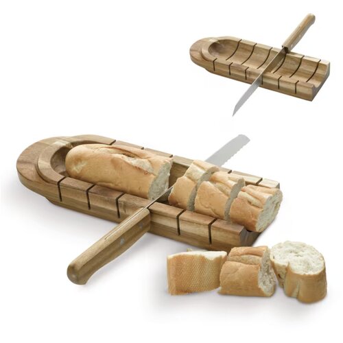 Stokbroodhouder met mes Bruin