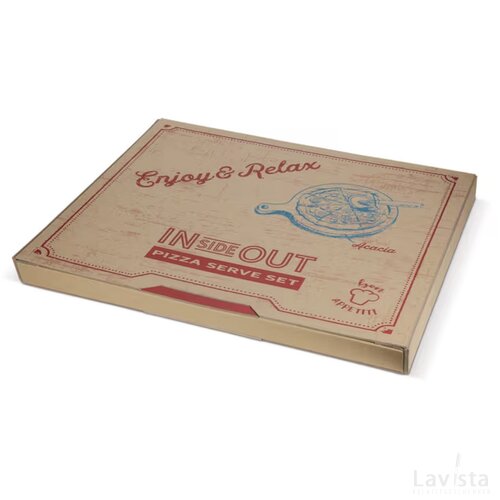 Houten pizzaplank met pizzasnijder Bruin