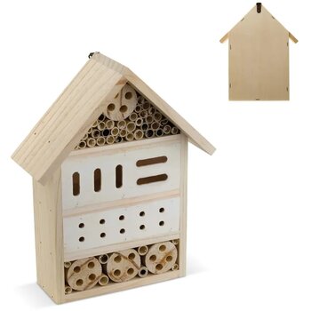 Houten insectenhotel Bruin