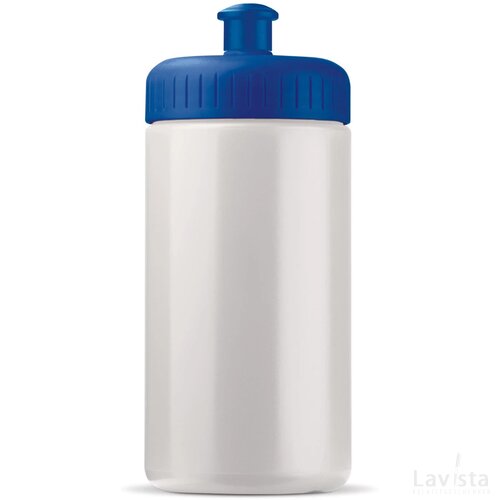 Sportbidon classic 500ml wit / donker blauw