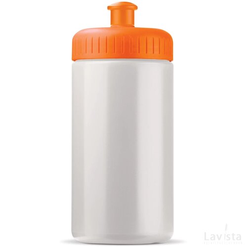 Sportbidon classic 500ml wit / oranje