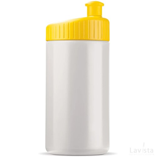 Sportbidon design 500ml wit / geel