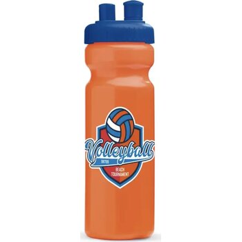 Sportbidon met verstuiver 750ml wit / donker blauw