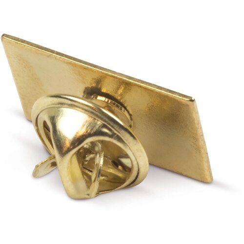 Badge metalen pin 19x13mm goud satijn
