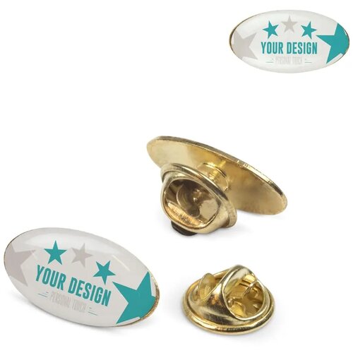 Ovale metalen pin (20x12mm)