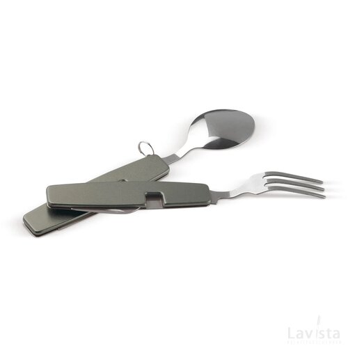 Inklapbaar bestek in multitool donker gun metal