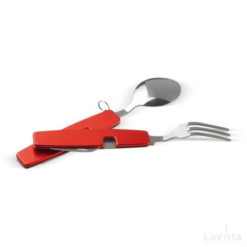 Inklapbaar bestek in multitool rood
