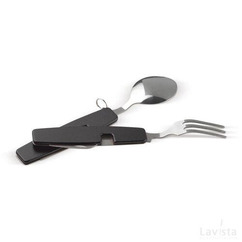 Inklapbaar bestek in multitool zwart