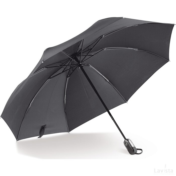Deluxe 23” omkeerbare auto open/sluiten paraplu zwart