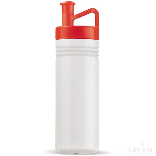 Sportbidon ergonomisch 500ml transparant rood