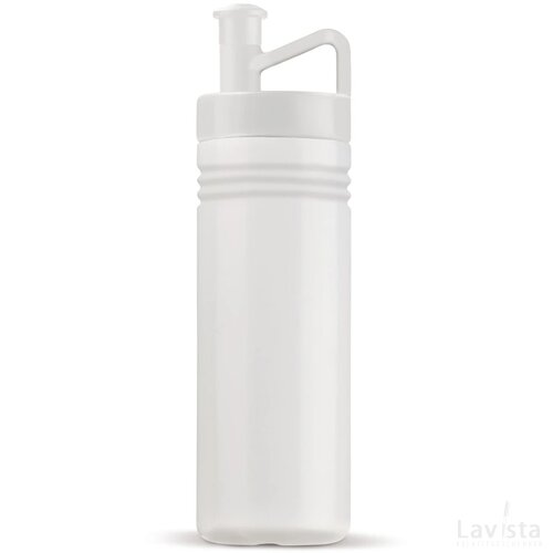 Sportbidon ergonomisch 500ml transparant wit