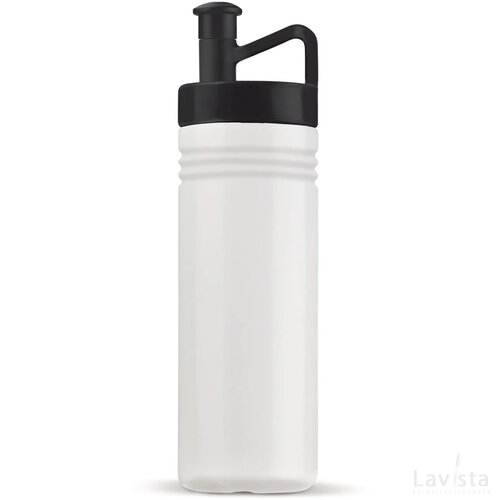 Sportbidon ergonomisch 500ml transparant zwart